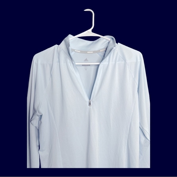 Adidas Golf Light Blue Quarter Zip Pullover Light Weight Medium - Picture 3 of 9